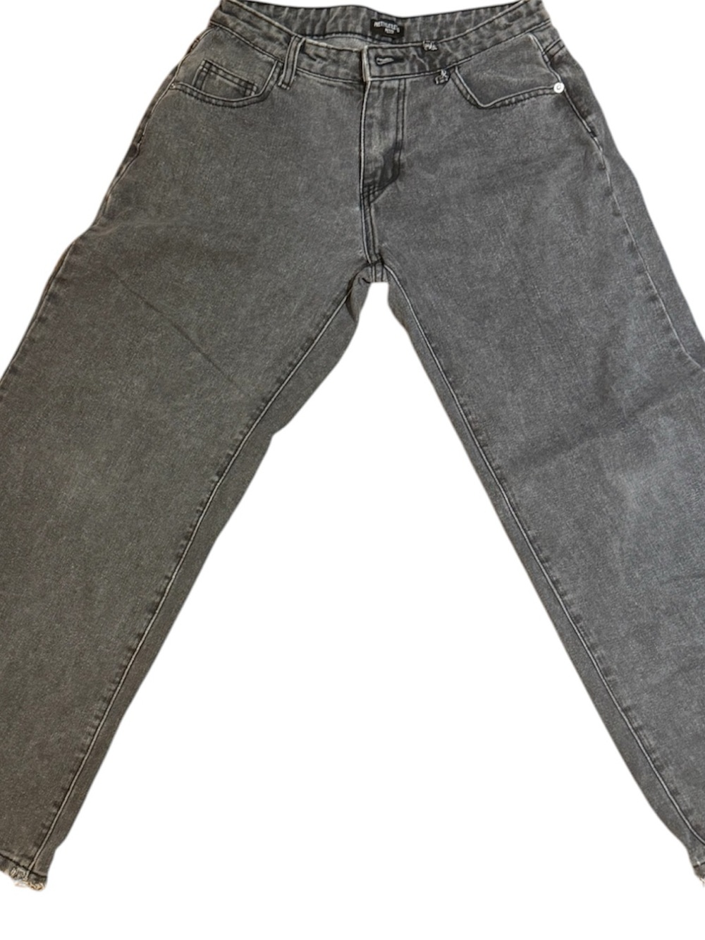 Pretty little thing women’s wide leg  Gray Washed Straight-Leg Jeans